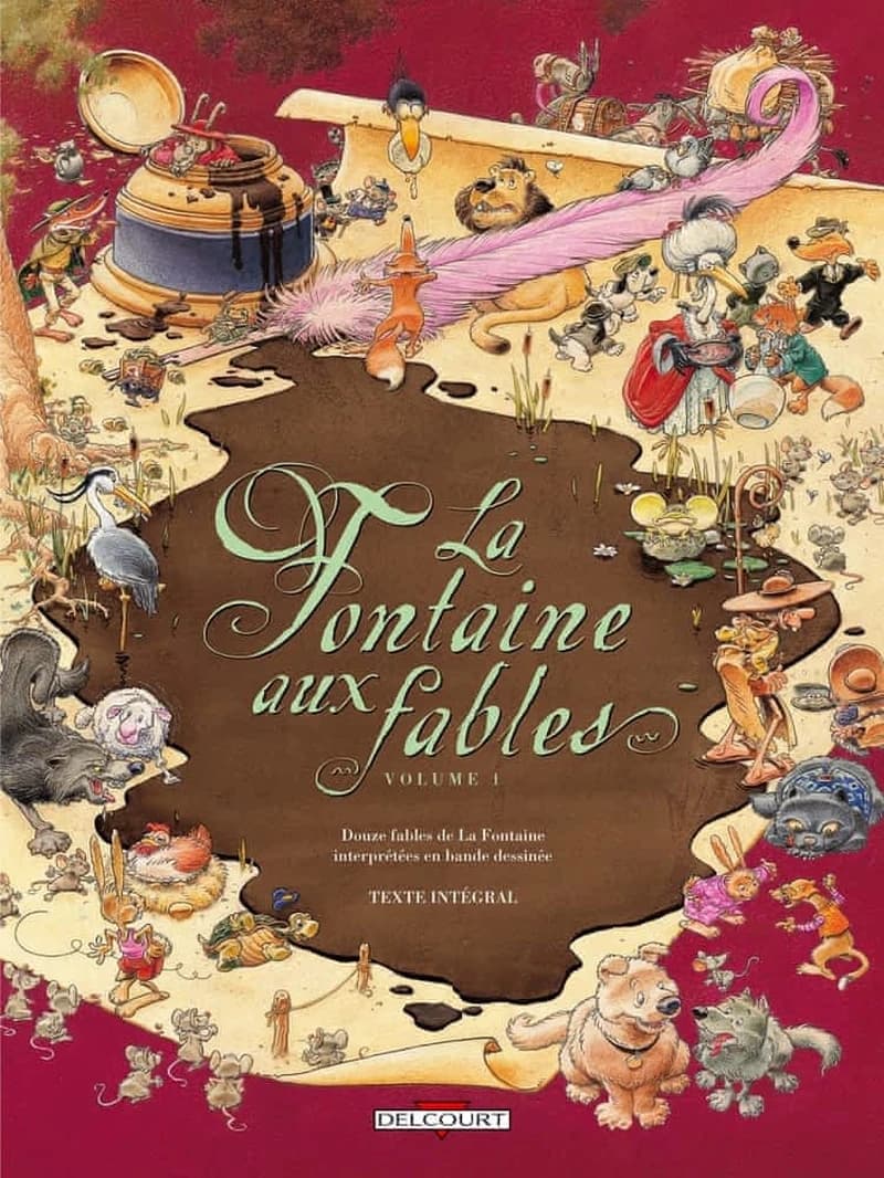 La fontaine aux fables : douze fables de La Fontaine interprétées en bandes dessinées. Volume 1