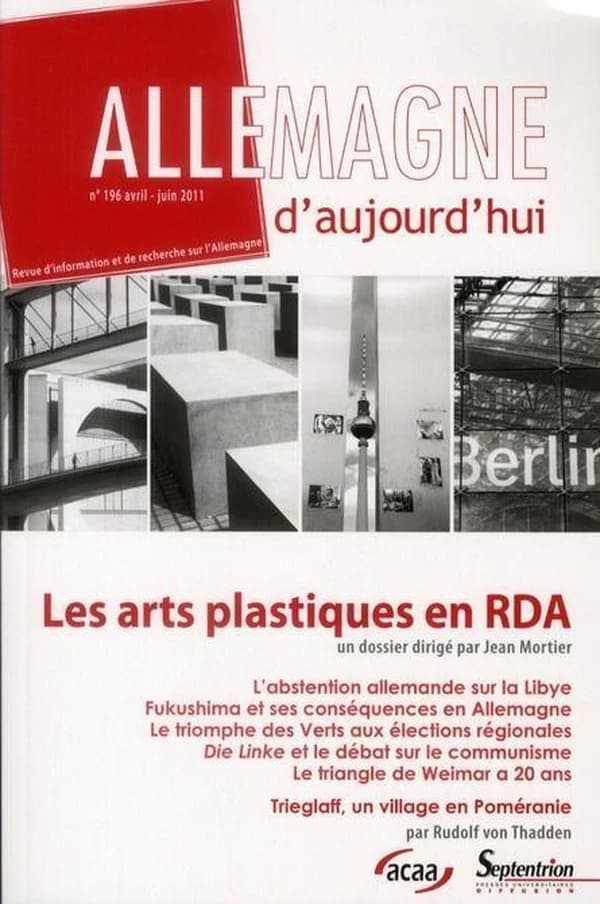 Allemagne d'aujourd'hui n.196 : arts plastiques en RDA