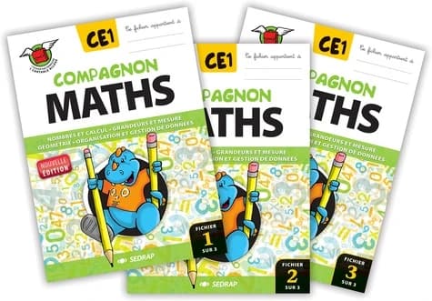 COMPAGNON MATHS CE1 LOT DE 3 FICHIERS 1 PAR TRIMESTRE EDITION 2012