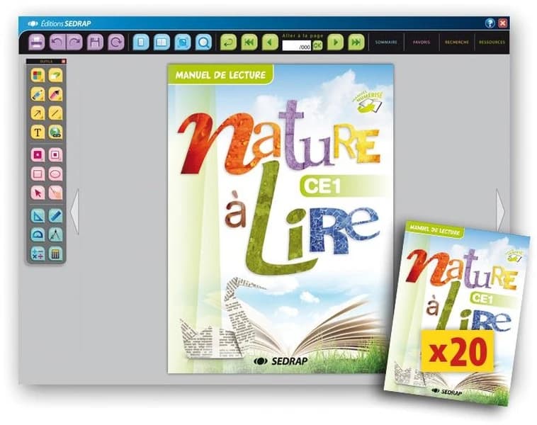 NATURE A LIRE : CE1 ; 20 manuels papier