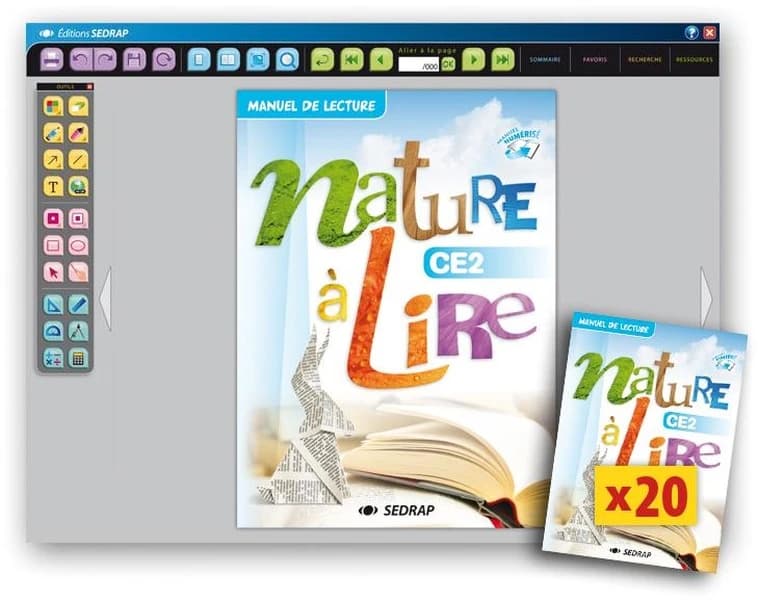 NATURE A LIRE : CE2 ; 20 manuels papier + version numérisée