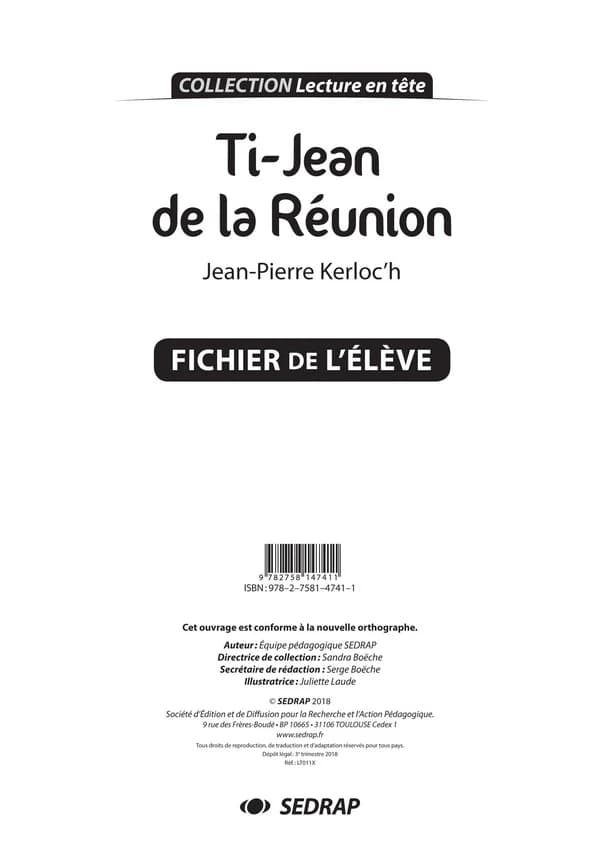 Ti' Jean de la Réunion ; fichier pédagogique