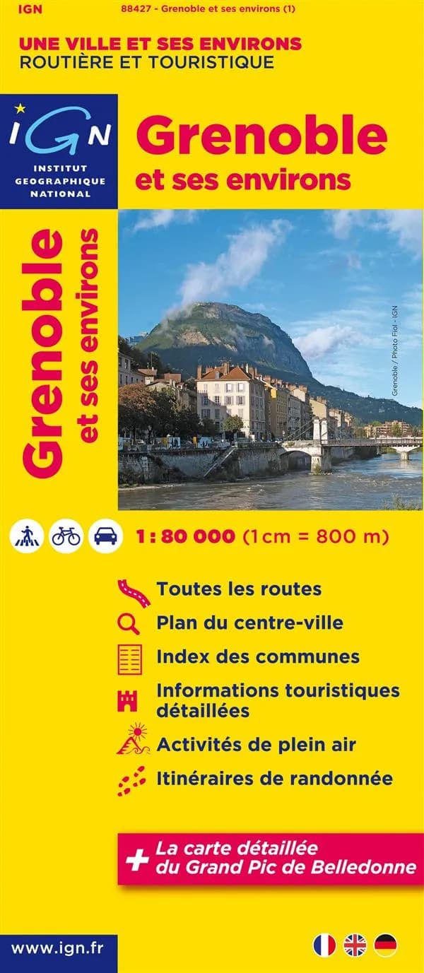 Grenoble et ses environs (Éd. 1) réalisé et édité par l'Institut géographique national ; [avec la collaboration de la Fédération française de la randonnée pédestre]