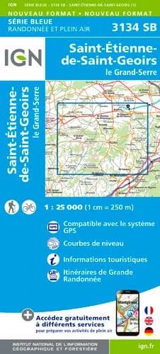 Saint-Étienne-de-Saint-Geoirs : Le Grand-Serre (Éd. 1) réalisé et édité par l'Institut national de l'information géographique et forestière ; [surcharges] Fédération française de la randonnée pédestre