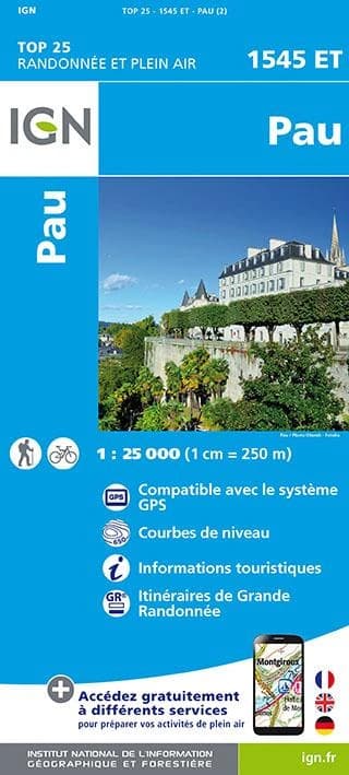 Pau (Éd. 2) Institut national de l'information géographique et forestière ; [surcharges] Fédération française de la randonnée pédestre