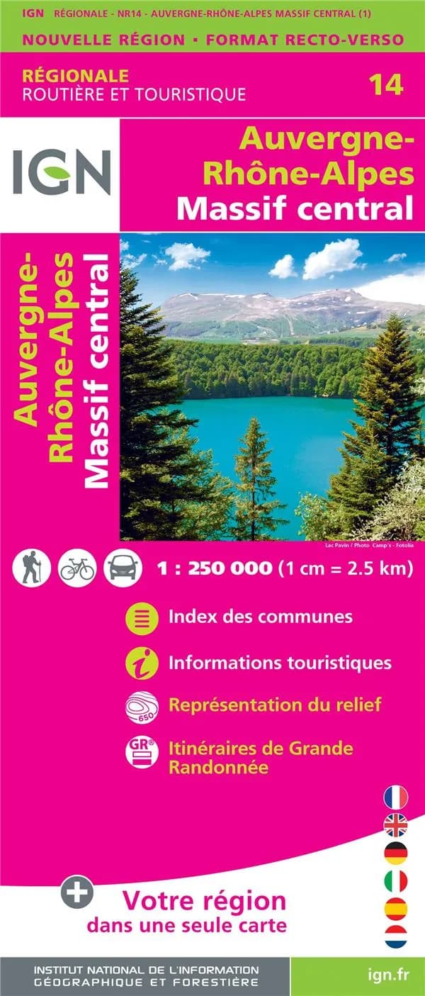 Auvergne-Rhône-Alpes : Massif central (Éd. 1) Institut national de l'information géographique et forestière