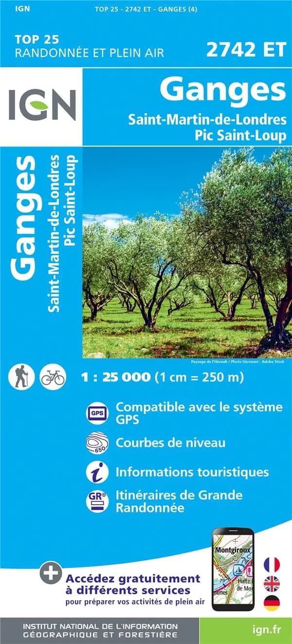 Ganges : Saint-Martin-de-Londres - Pic Saint-Loup (Éd. 4) Institut national de l'information géographique et forestière ; [avec la collaboration de la Fédération française de la randonnée pédestre]
