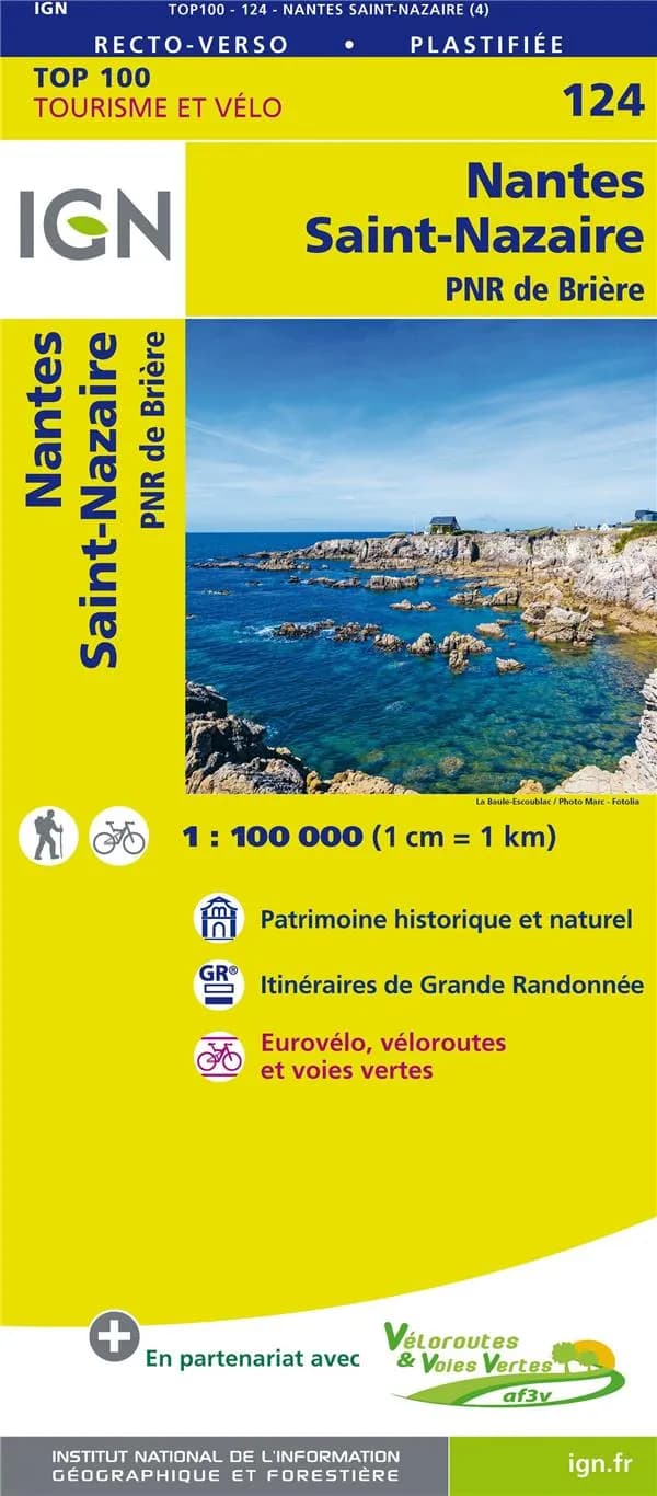 Nantes - Saint-Nazaire : PNR de Brière (Éd. 4) Institut national de l'information géographique et forestière ; [avec la collaboration de la Fédération française de la randonnée pédestre] ; [avec la collaboration de l'Association française de développement