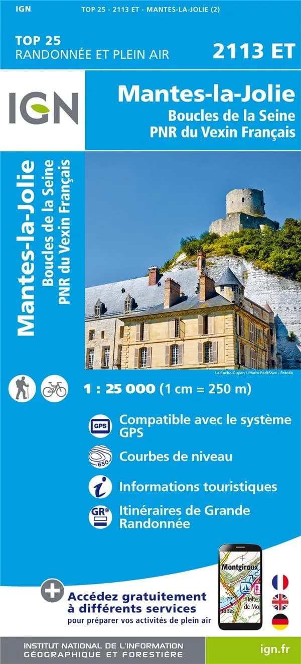 Mantes-la-Jolie : boucles de la Seine - P[arc] N[aturel] R[égional] du Vexin français (Éd. 2) Institut national de l'information géographique et forestière ; [avec la collaboration de la Fédération française de randonnée pédestre]