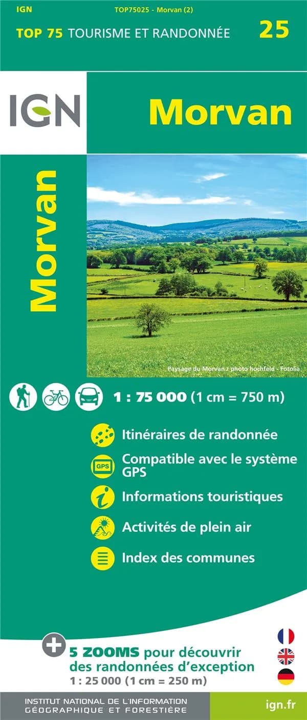 Morvan (Éd. 2) réalisé et édité par l'Institut national de l'information géographique et forestière ; [avec la collaboration de la] Fédération française de la randonnée pédestre