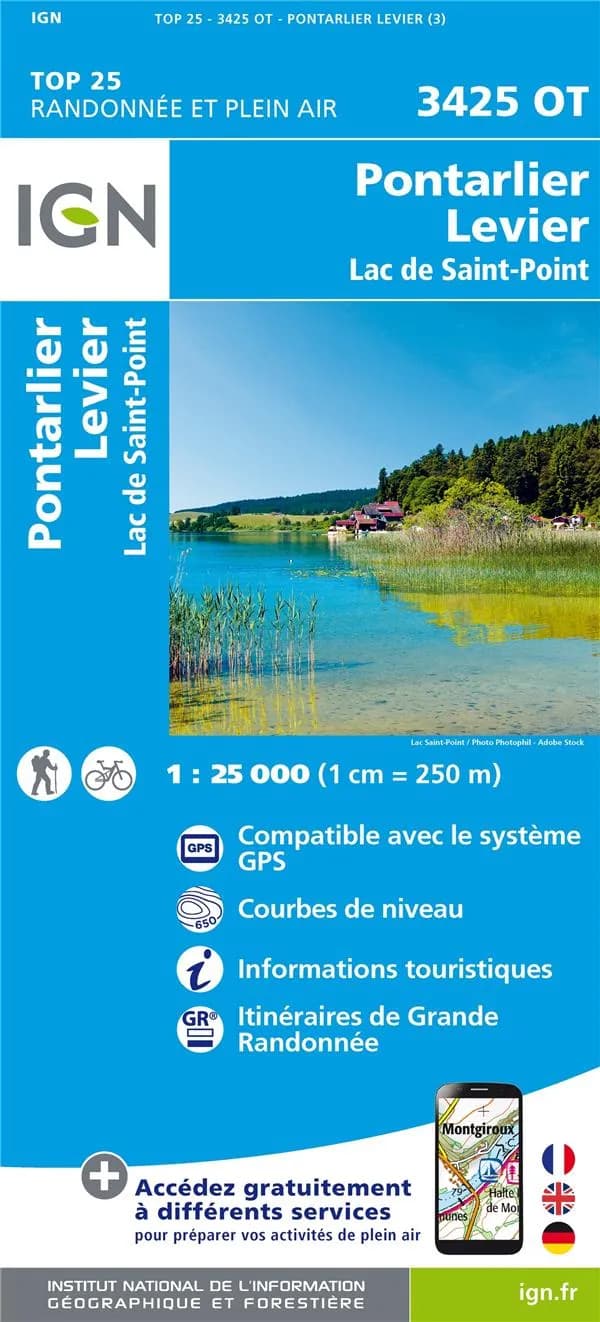 Pontarlier - Levier : lac de Saint-Point (Éd. 3) Institut national de l'information géographique et forestière ; [avec la collaboration de la Fédération française de la randonnée pédestre]