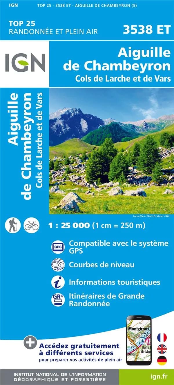 Aiguille de Chambeyron : cols de Larche et de Vars (Éd. 5) réalisé et édité par l'Institut national de l'information géographie et forestière ; [avec la collaboration de la Fédération française de randonnée pédestre]