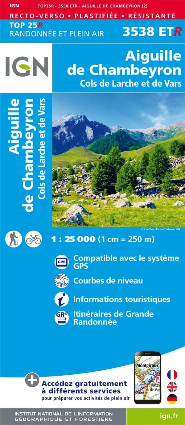 Aiguille de Chambeyron : cols de Larche et de Vars (Éd. 2) réalisé et édité par l'Institut national de l'information géographie et forestière ; [avec la collaboration de la Fédération française de randonnée pédestre]