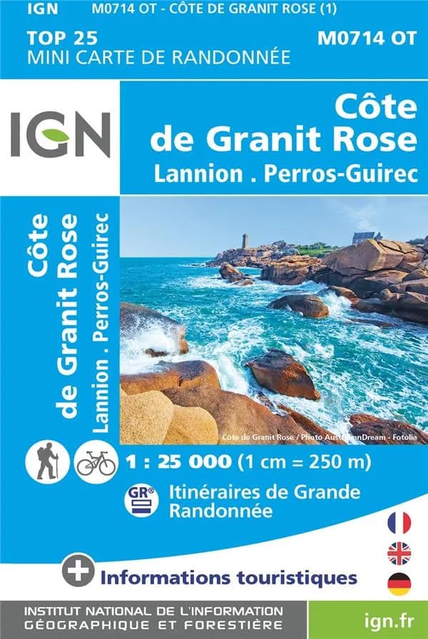 Côte de Granit Rose : Lannion - Perros-Guirec : mini carte de randonnée (Éd. 1) [réalisé et publié par l'] Institut national de l'information géographique et forestière