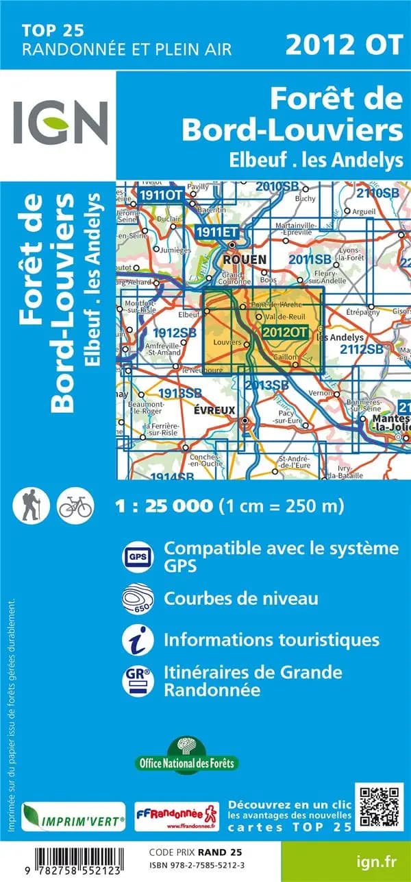Forêt de Bord - Louviers (Éd. 5) Institut national de l'information géographique et forestière ; [avec la collaboration de la Fédération française de la randonnée pédestre]
