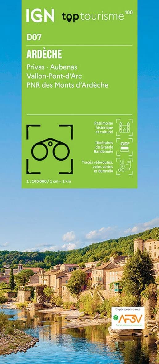 Ardèche : Privas, Aubenas, Vallon-Pont-d'Arc, P[arc] N[aturel] R[égional] des Monts d'Ardèche (Éd. 1) réalisé et édité par l'Institut national de l'information géographique et forestière