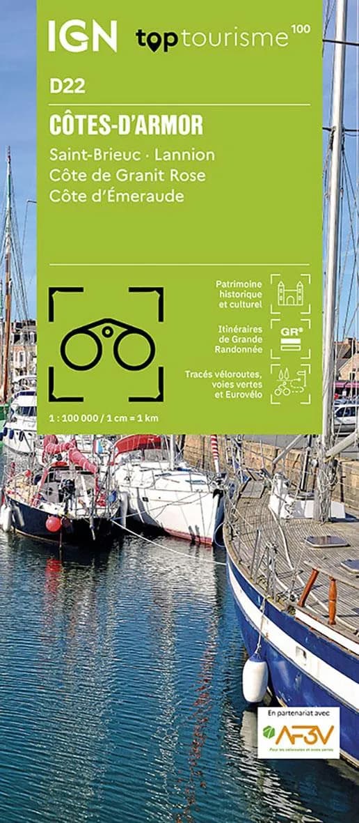 Côtes-d'Armor : Saint-Brieuc, Lannion, côte de granit rose, côte d'émeraude (Éd. 1) réalisé et édité par l'Institut national de l'information géographique et forestière