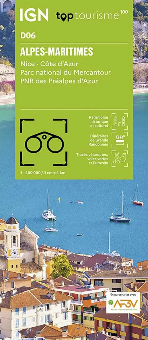 Alpes-Maritimes : Nice, Côte d'Azur, Parc national du Mercantour, P[arc] N[aturel] R[égional] des Préalpes d'Azur (Éd. 1) réalisé et édité par l'Institut national de l'information géographique et forestière