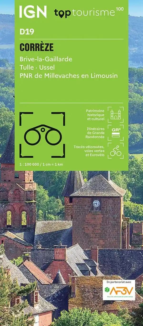Corrèze : Brive-la-Gaillard, Tulle, Ussel, P[arc] N[aturel] R[égional] de Millevaches en Limousin (Éd. 1) réalisé et édité par l'Institut national de l'information géographique et forestière