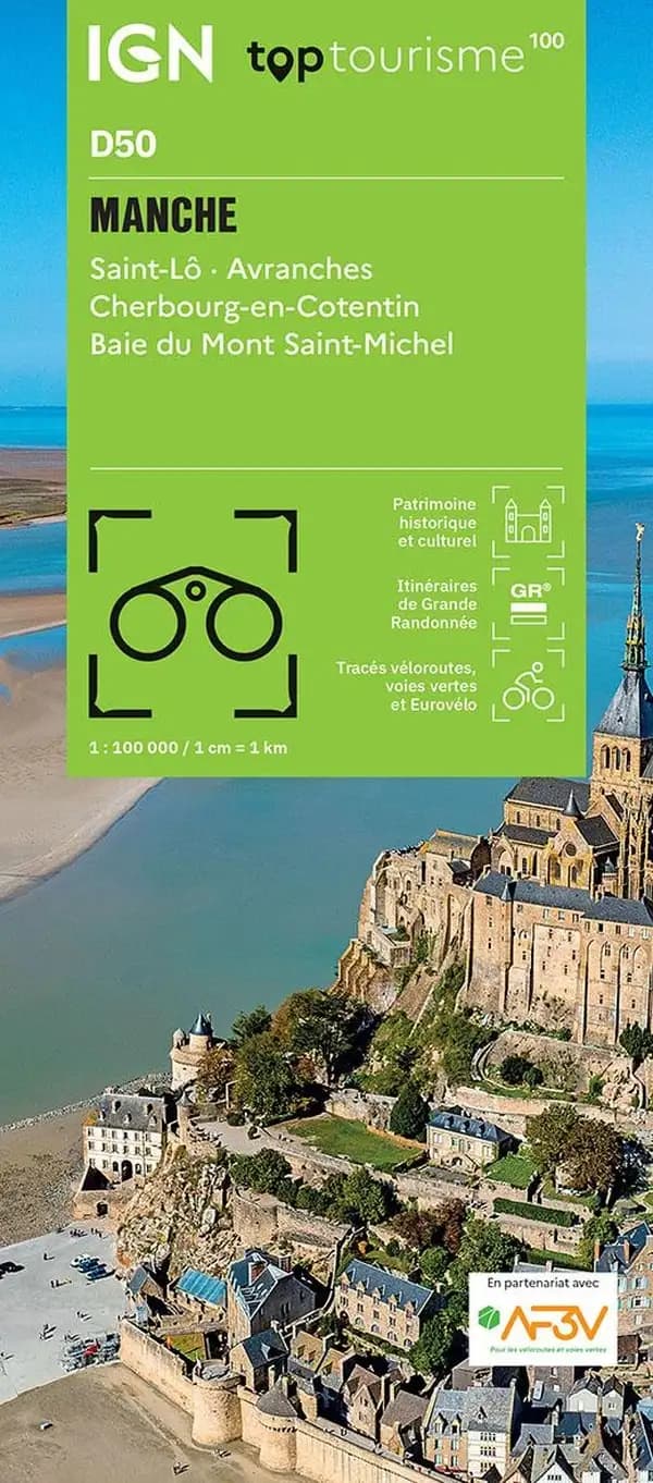 Manche : Saint-Lô, Avranches, Cherbourg-en-Cotentin, baie du Mont-Saint-Michel (Éd. 1) réalisé et édité par l'Institut national de l'information géographique et forestière