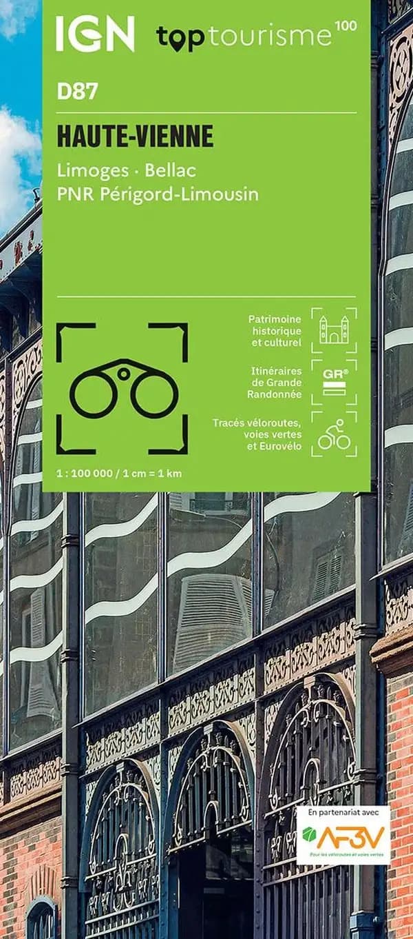 Haute-Vienne : Limoges, Bellac, P[arc] N[aturel] R[égional] Périgrod-Limousin (Éd. 1) réalisé et édité par l'Institut national de l'information géographique et forestière