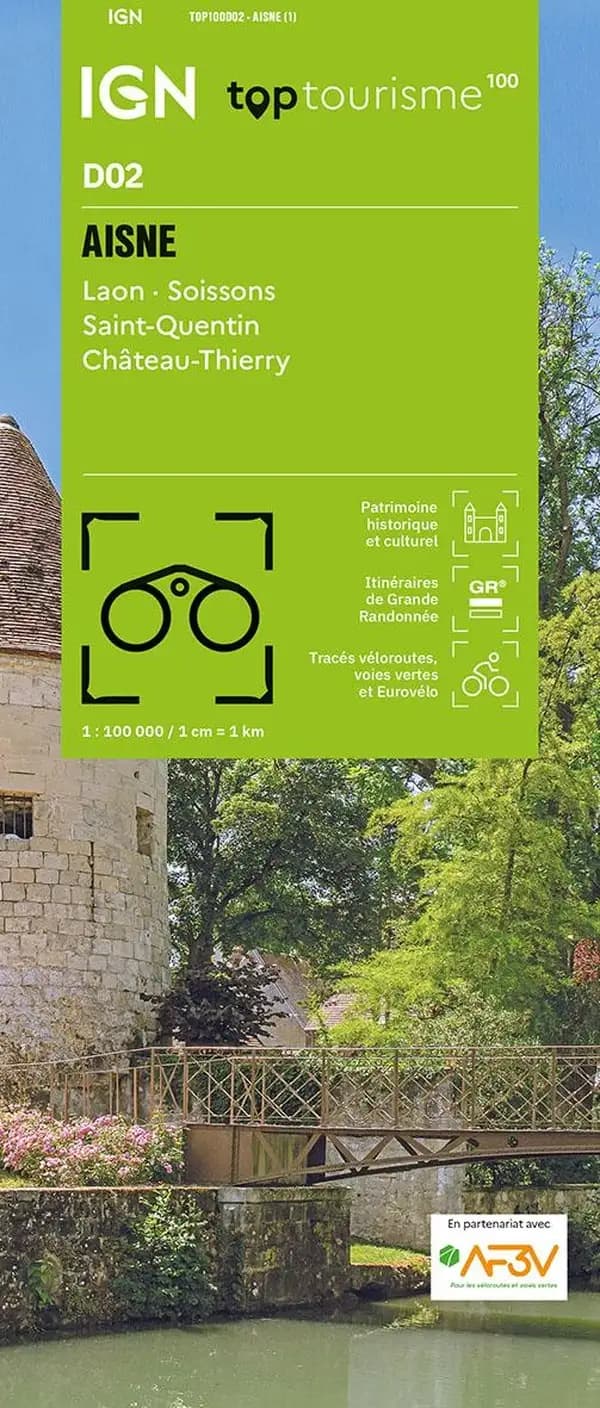 Aisne : Laon, Soissons, Saint-Quentin, Château-Thierry (Éd. 1) réalisé et édité par l'Institut national de l'information géographique et forestière