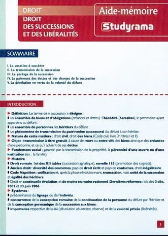 Droit des successions et des libéralités