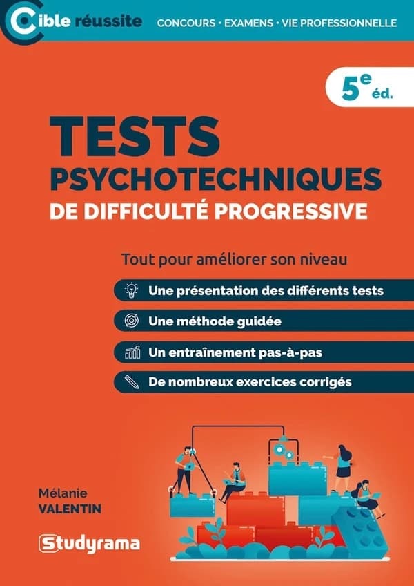 Tests psychotechniques de difficulté progressive (5e éd. revue et augmentée) Mélanie Valentin ; ouvrage dirigé par Laurence Brunel