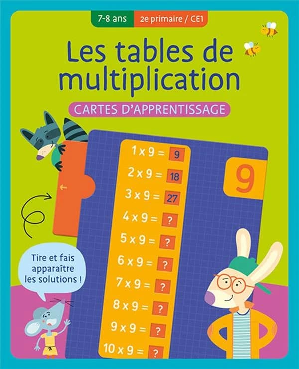 Les tables de multiplication ; cartes d'apprentissage