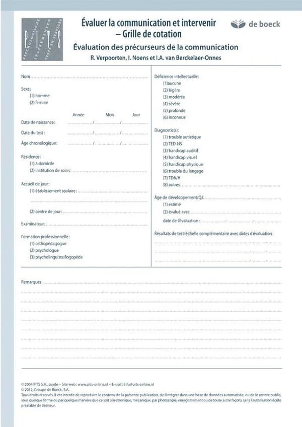 Ensemble evaluer la communication et intervenir formulaire evaluation pack 25