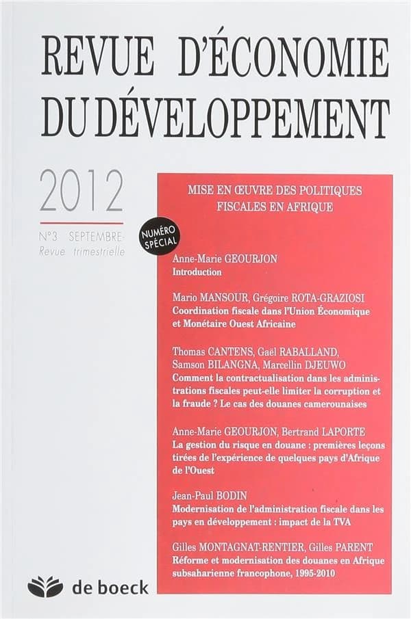 Revue d'économie du développement n.3 ; mises en oeuvre des politiques fiscales en Afrique