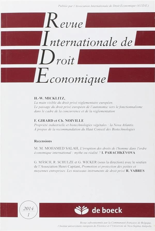 Revue internationale de droit économique n.2014