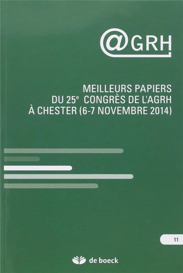 Meilleurs papiers du 25e congrès de l'AGRH à Chester (6-7 novembre 2014)