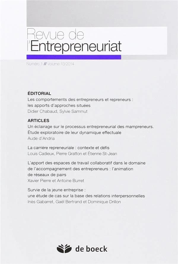 Revue de l'entrepreunariat n.2014
