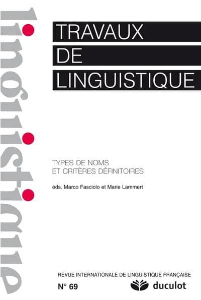 Travaux de linguistique n.69