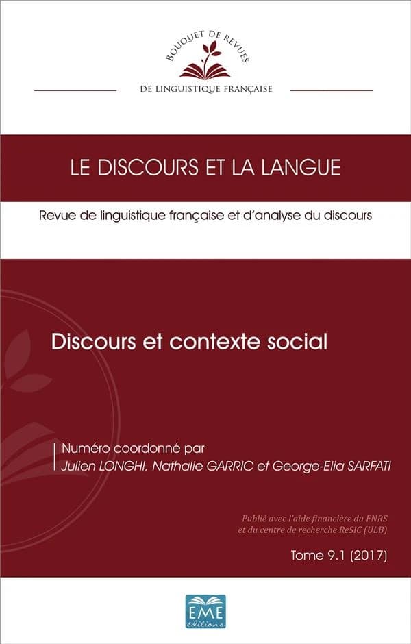 Discours et contexte social (édition 2017)