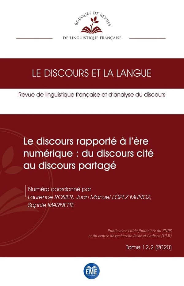 Le discours rapporté à l'ère numérique : du discours cité au discours partagé