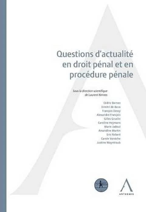 Questions d'actualité en droit pénal et en procédure pénale : Actes de colloque du 12 mai 2017