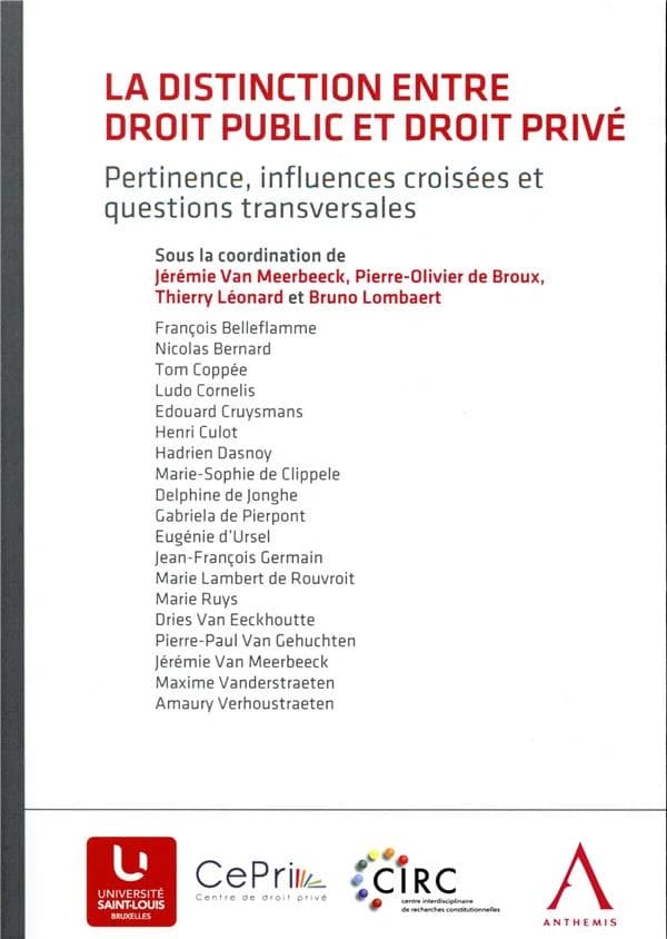 La distinction entre droit privé et droit public ; pertinence, influences croisées et questions transversales