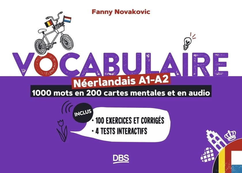 Vocabulaire néerlandais A1-A2 : 1000 mots, en 200 cartes mentales et en audio...