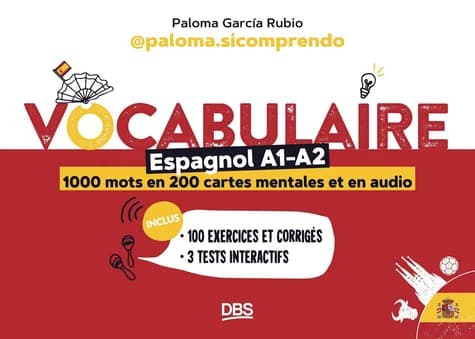 Vocabulaire espagnol A1-A2 : 1000 mots, en 200 cartes mentales et en audio...