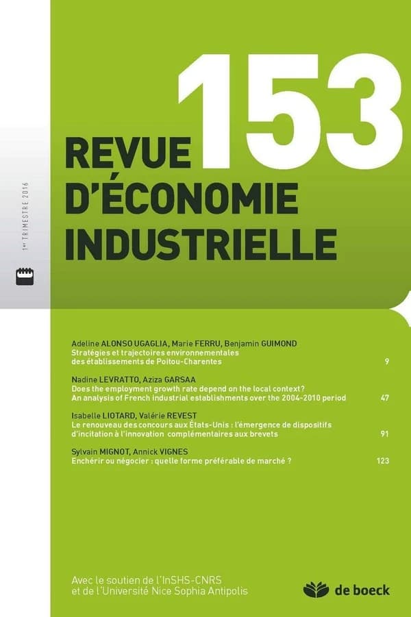 Revue d'economie industrielle 2016