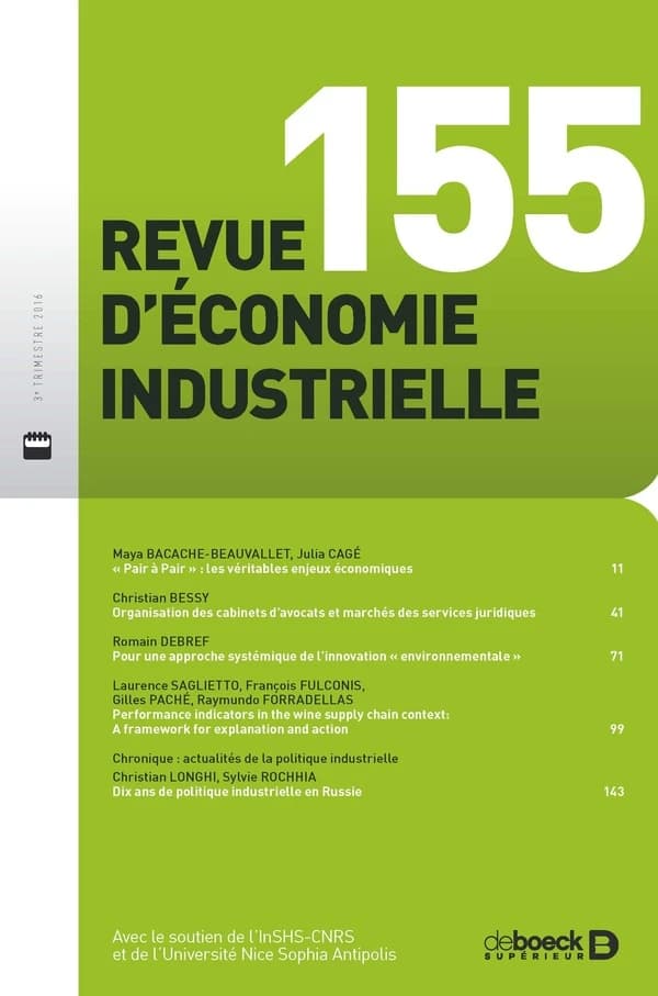 Revue d'economie industrielle 2016