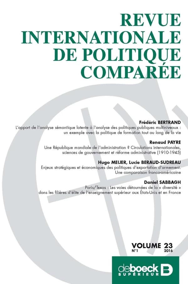 Revue internationale de politique comparee 2016