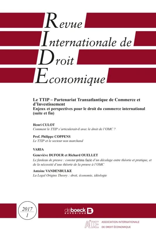 Revue internationale de droit economique 2017