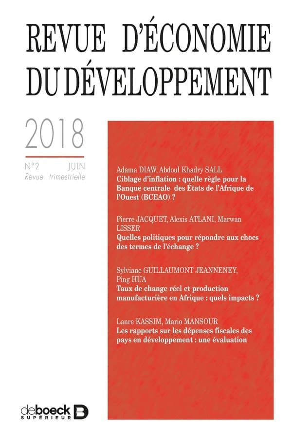 Revue d'économie du développement 2018