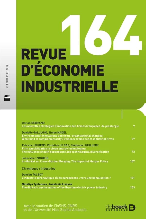 Revue d'économie industrielle 2018