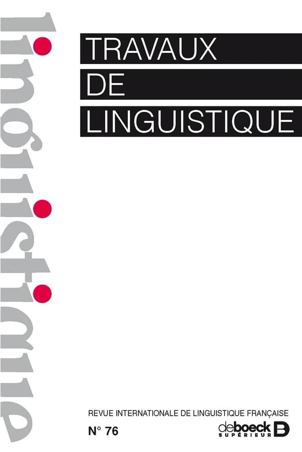 Travaux de linguistique 2018