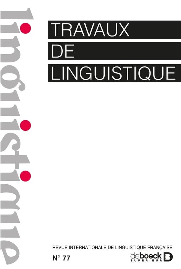 Travaux de linguistique 2018