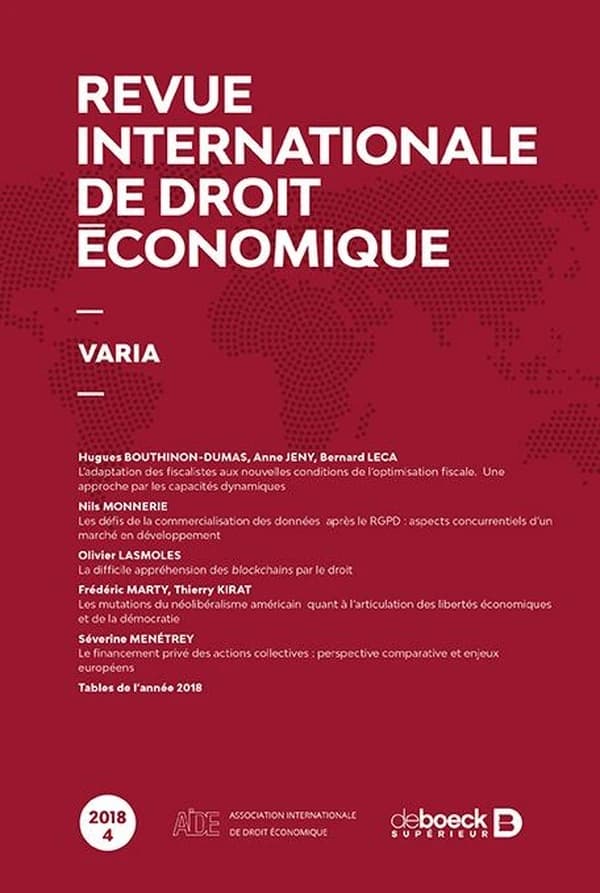 Revue internationale de droit économique 2018